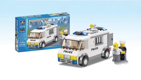 Žaisliniai plytelės policijos automobiliui gaminti (135 pjesės)